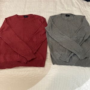 Two Men’s J.Crew Harbor Cotton Knit Sweaters Size S